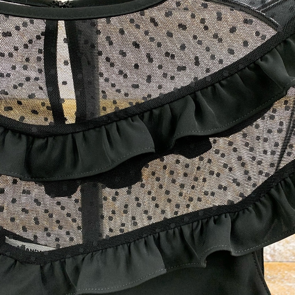 Amanda Uprichard black party blouse Swiss dot lace - Picture 3 of 4